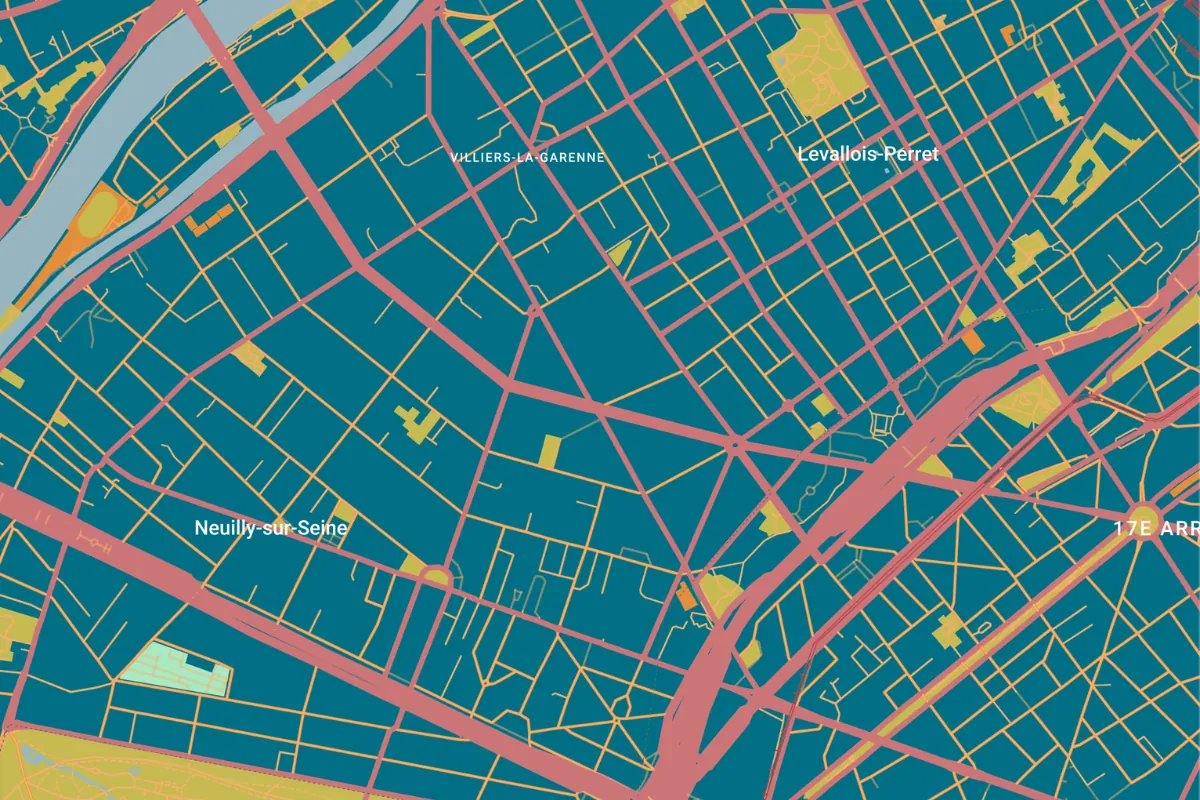 Plan de localisation du cabinet à Levallois-Perret, à proximité de Neuilly-sur-Seine