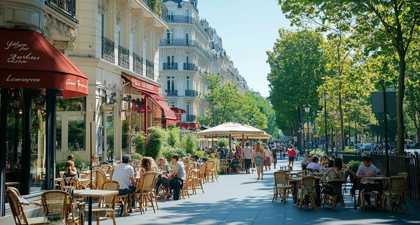 Rue commerçante de Levallois-Perret à proximité du cabinet d'esthétique dentaire accessible depuis le Paris 17e