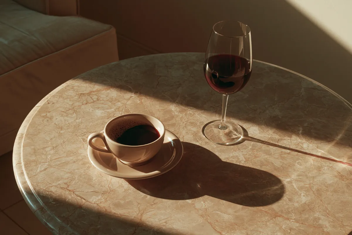 Café et vin rouge, principales causes des colorations dentaires extrinsèques.