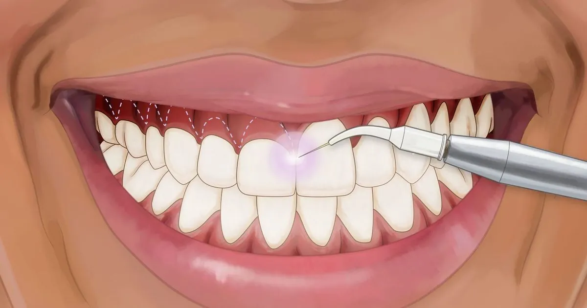 Gingivectomie esthétique réalisée en microchirurgie au cabinet à Levallois-Perret